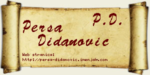 Persa Didanović vizit kartica